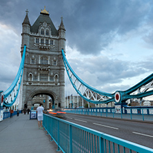 LONDON, ENGLAND - JUNE 15 2016: Sunset view of Tower Bridge in London, England, Great Britain