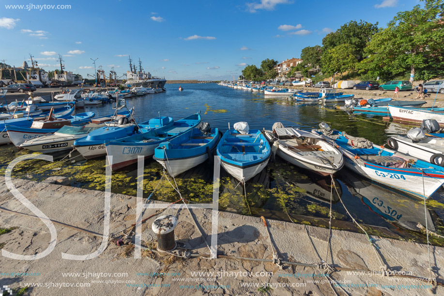 SOZOPOL, BULGARIA - JULY 12, 2016: Amazing Panorama of port of town of Sozopol, Burgas Region, Bulgaria
