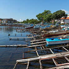 AHTOPOL, BULGARIA - JUNE 30, 2013: Panorama of port of town of Ahtopol,  Burgas Region, Bulgaria