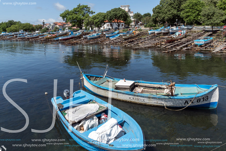 AHTOPOL, BULGARIA - JUNE 30, 2013: Panorama of port of town of Ahtopol,  Burgas Region, Bulgaria