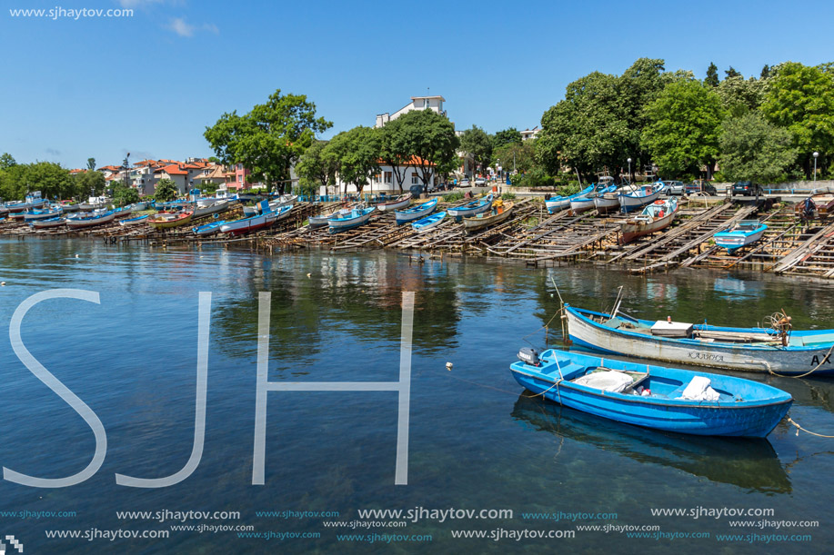AHTOPOL, BULGARIA - JUNE 30, 2013: Panorama of port of town of Ahtopol,  Burgas Region, Bulgaria