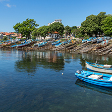 AHTOPOL, BULGARIA - JUNE 30, 2013: Panorama of port of town of Ahtopol,  Burgas Region, Bulgaria
