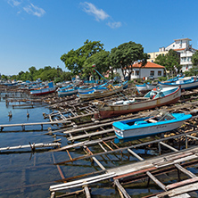 AHTOPOL, BULGARIA - JUNE 30, 2013: Panorama of port of town of Ahtopol,  Burgas Region, Bulgaria