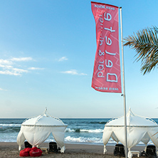 LOZENETS, BULGARIA - JULY 2, 2013: Panorama of Oasis beach near village of Lozenets, Burgas Region, Bulgaria