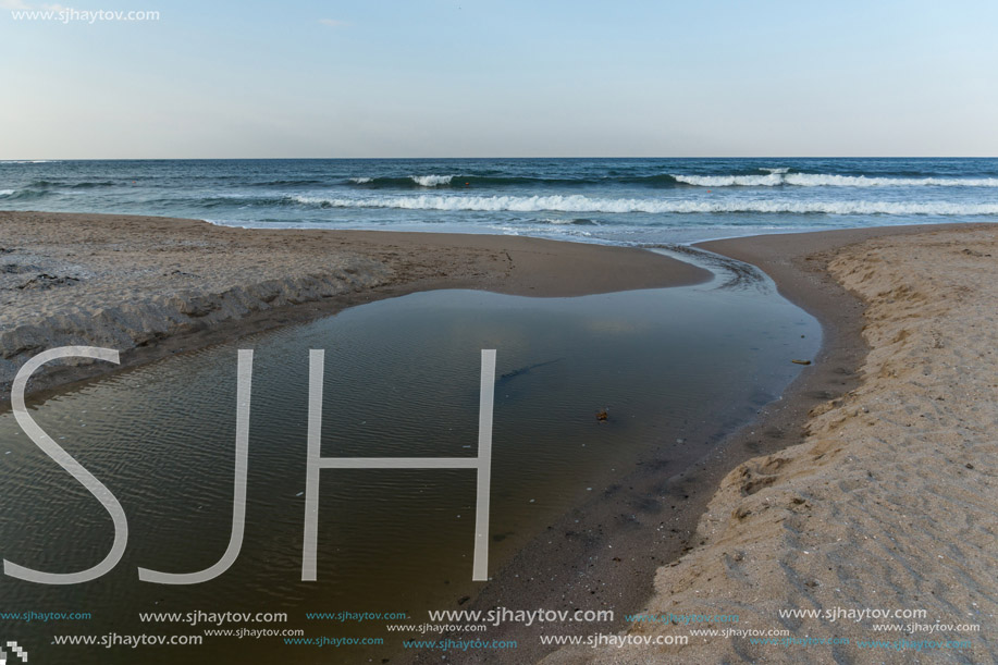 LOZENETS, BULGARIA - JULY 2, 2013: Panorama of Oasis beach near village of Lozenets, Burgas Region, Bulgaria