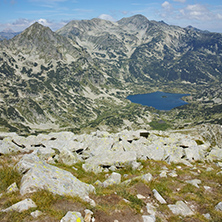 Amazing Panorama to Popovo lake from Dzhano Peak, Pirin mountain, Bulgaria
