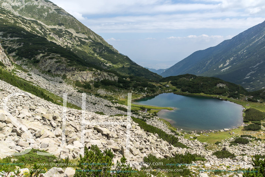 Panoramic view of Muratovo lake, Pirin Mountain, Bulgaria