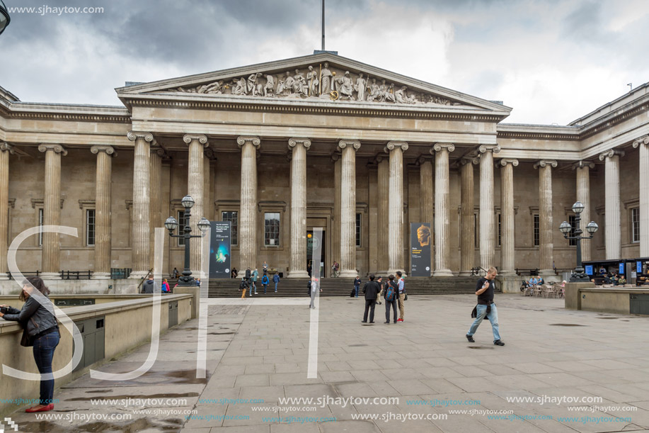 LONDON, ENGLAND - JUNE 16 2016: Outside view of British Museum, City of London, England, Great Britain