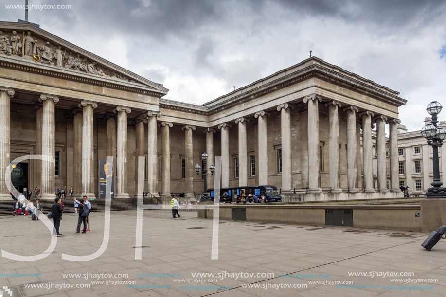 LONDON, ENGLAND - JUNE 16 2016: Outside view of British Museum, City of London, England, Great Britain