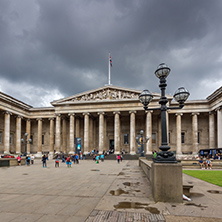 LONDON, ENGLAND - JUNE 16 2016: Outside view of British Museum, City of London, England, Great Britain