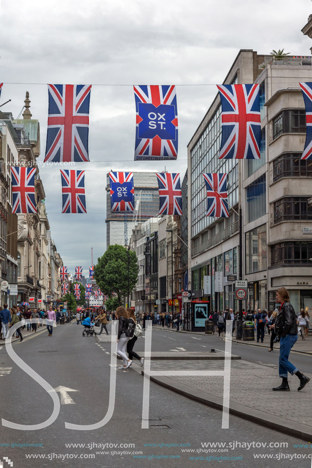 LONDON, ENGLAND - JUNE 16 2016: Clouds over Regent Street, City of London, England, Great Britain