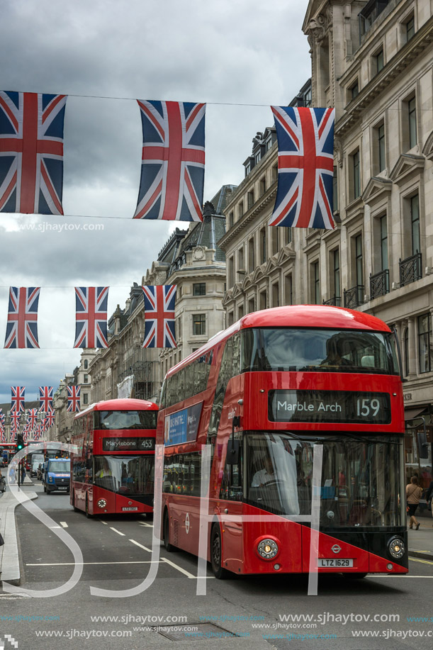 LONDON, ENGLAND - JUNE 16 2016: Clouds over Regent Street, City of London, England, Great Britain