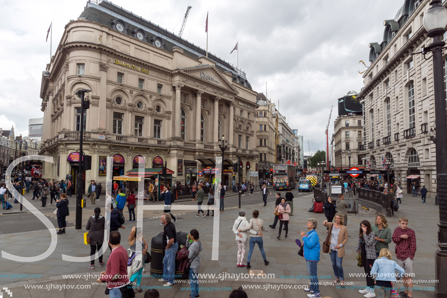 LONDON, ENGLAND - JUNE 16 2016: Piccadilly Circus, City of London, England, Great Britain