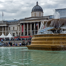 LONDON, ENGLAND - JUNE 16 2016: Trafalgar Square, City of London, England, Great Britain