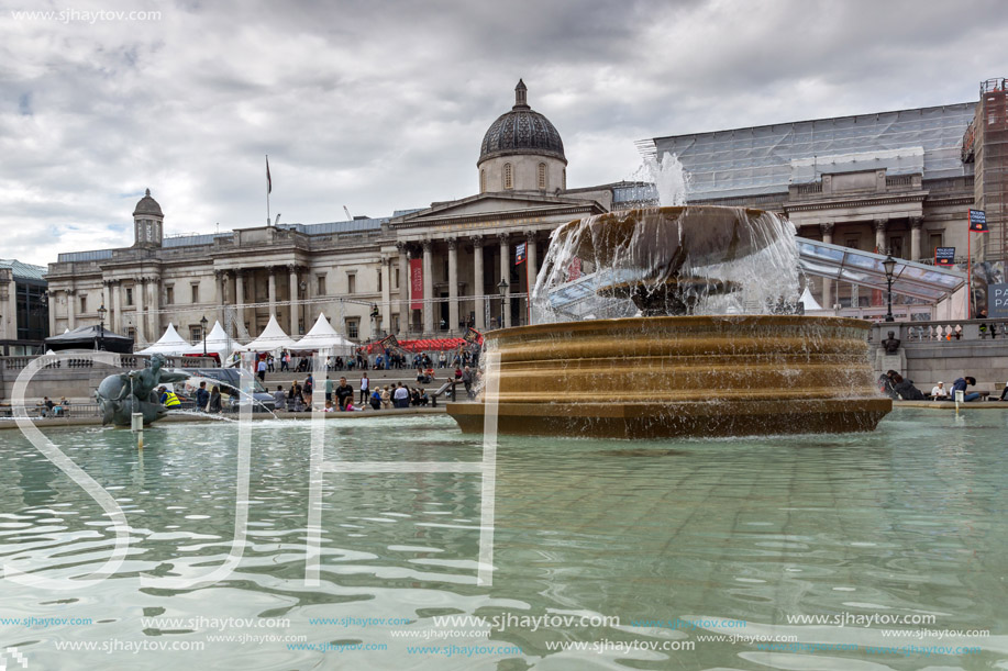 LONDON, ENGLAND - JUNE 16 2016: Trafalgar Square, City of London, England, Great Britain