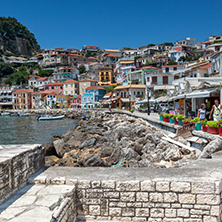 Amazing Panoramic view of town of Parga, Epirus, Greece