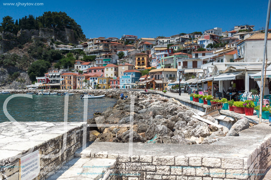 Amazing Panoramic view of town of Parga, Epirus, Greece