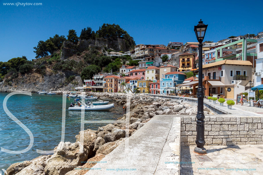 Amazing Panoramic view of town of Parga, Epirus, Greece