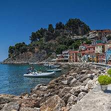 Amazing Panoramic view of town of Parga, Epirus, Greece