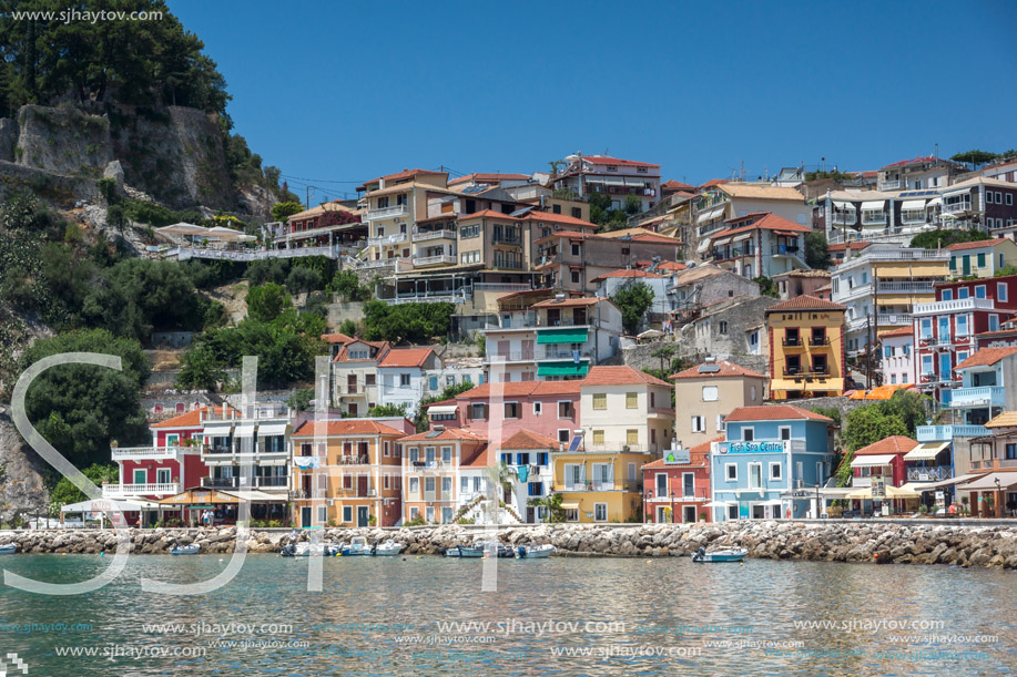 Amazing Panoramic view of town of Parga, Epirus, Greece