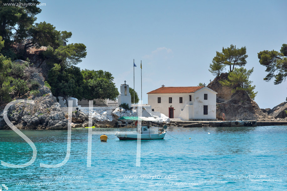 Amazing Panoramic view of town of Parga, Epirus, Greece
