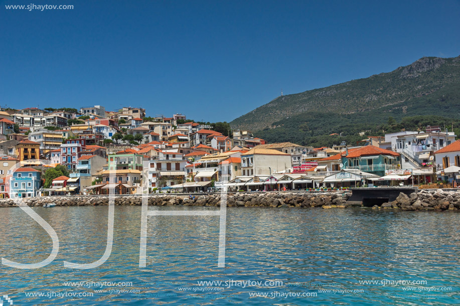 Amazing Panoramic view of town of Parga, Epirus, Greece