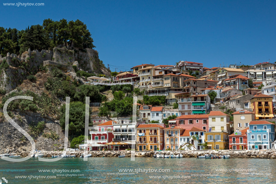 Amazing Panoramic view of town of Parga, Epirus, Greece