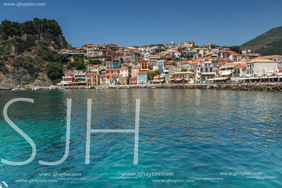 Amazing Panoramic view of town of Parga, Epirus, Greece