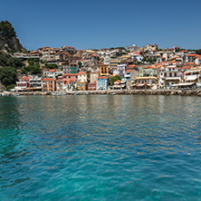 Amazing Panoramic view of town of Parga, Epirus, Greece