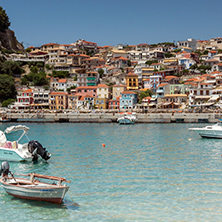 Amazing Panoramic view of town of Parga, Epirus, Greece