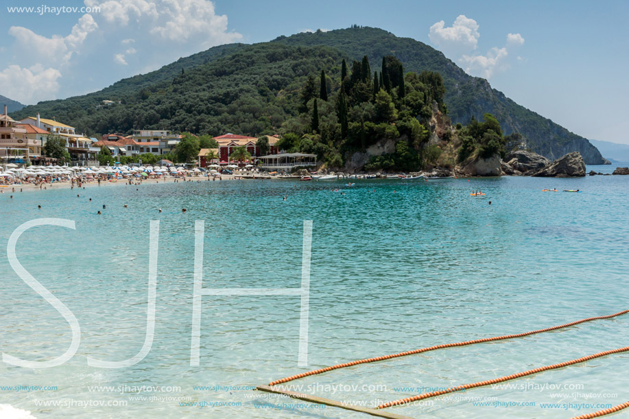 Amazing Panoramic view of town of Parga, Epirus, Greece