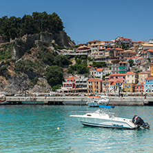 Amazing Panoramic view of town of Parga, Epirus, Greece