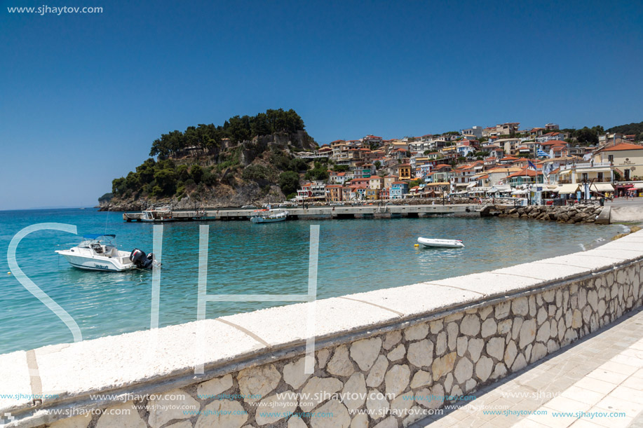 Amazing Panoramic view of town of Parga, Epirus, Greece