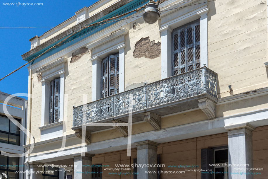 PATRAS, GREECE MAY 28, 2015: Typical street in Patras, Peloponnese, Western Greece