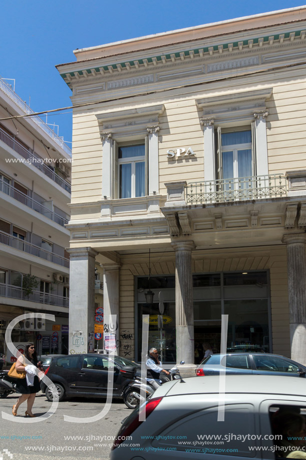 PATRAS, GREECE MAY 28, 2015: Typical street in Patras, Peloponnese, Western Greece