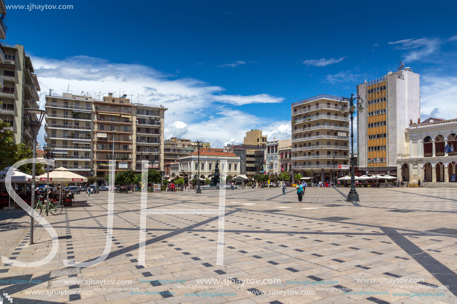 PATRAS, GREECE MAY 28, 2015: Panoramic view of King George I Square in Patras, Peloponnese, Western Greece