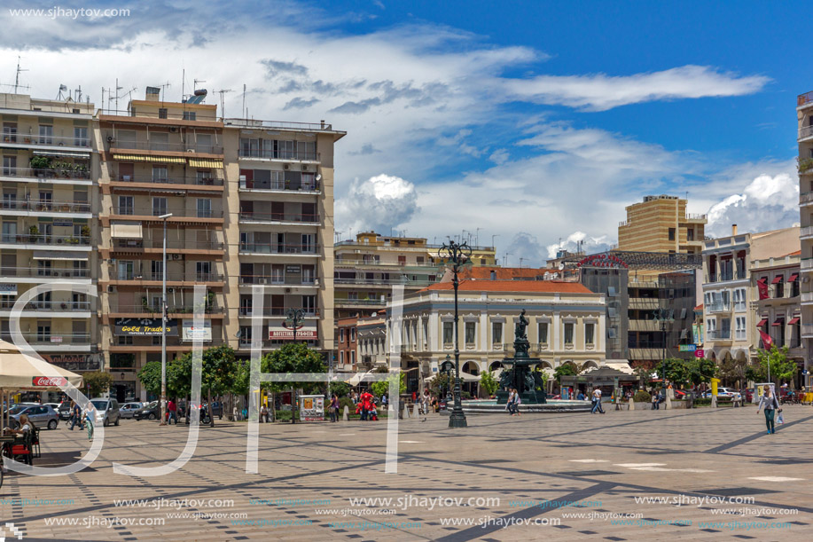 PATRAS, GREECE MAY 28, 2015: Panoramic view of King George I Square in Patras, Peloponnese, Western Greece