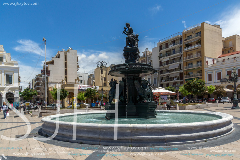 PATRAS, GREECE MAY 28, 2015: Panoramic view of King George I Square in Patras, Peloponnese, Western Greece