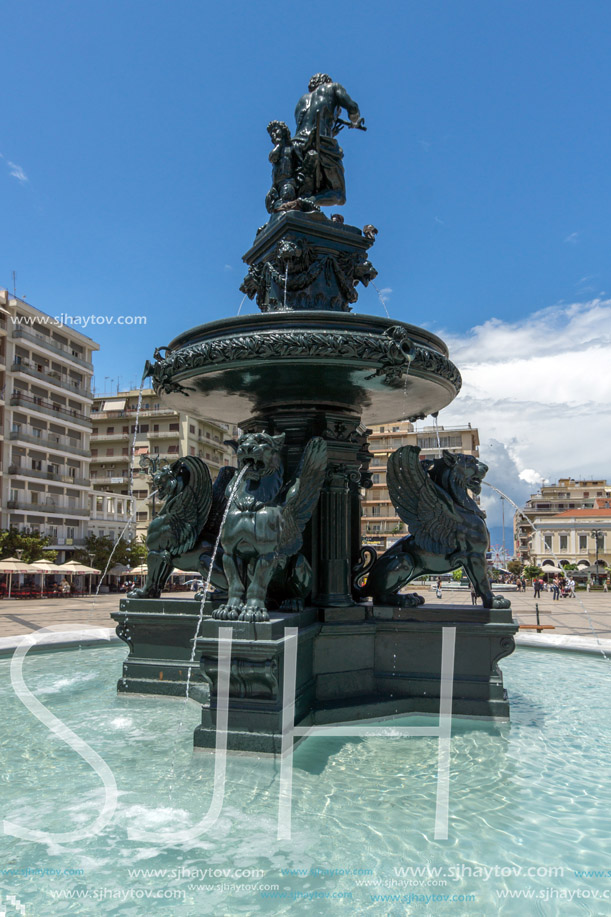 PATRAS, GREECE MAY 28, 2015: Panoramic view of King George I Square in Patras, Peloponnese, Western Greece