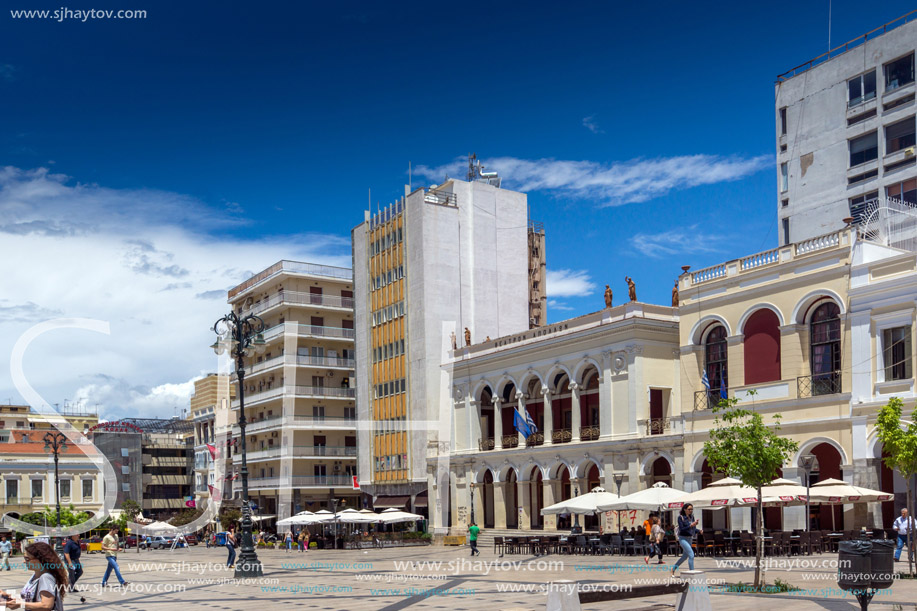 PATRAS, GREECE MAY 28, 2015: Panoramic view of King George I Square in Patras, Peloponnese, Western Greece