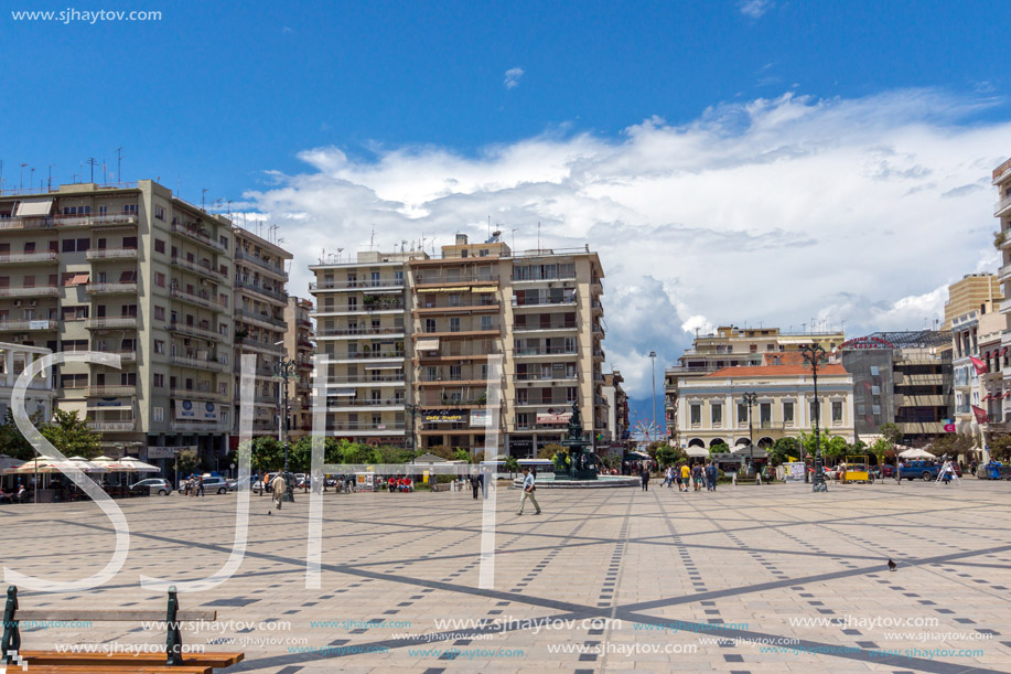 PATRAS, GREECE MAY 28, 2015: Panoramic view of King George I Square in Patras, Peloponnese, Western Greece