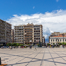 PATRAS, GREECE MAY 28, 2015: Panoramic view of King George I Square in Patras, Peloponnese, Western Greece