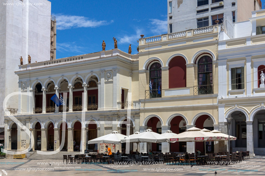 PATRAS, GREECE MAY 28, 2015: Panoramic view of King George I Square in Patras, Peloponnese, Western Greece