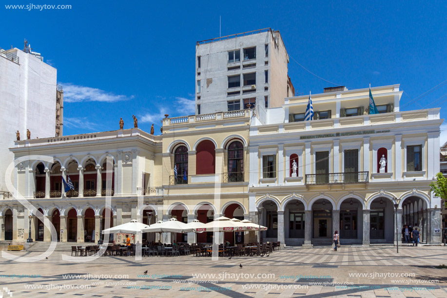 PATRAS, GREECE MAY 28, 2015: Panoramic view of King George I Square in Patras, Peloponnese, Western Greece