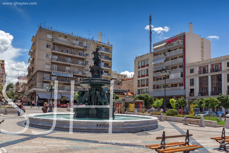 PATRAS, GREECE MAY 28, 2015: Panoramic view of King George I Square in Patras, Peloponnese, Western Greece