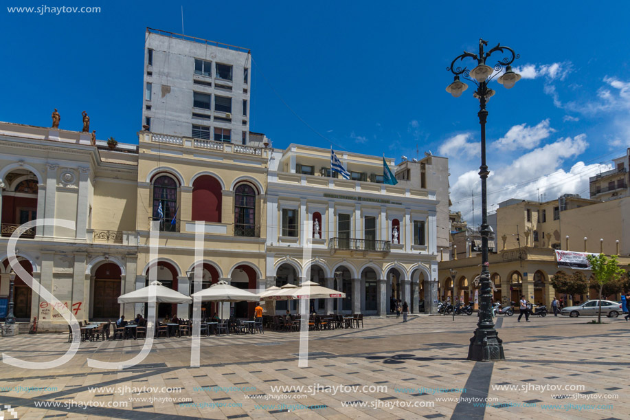 PATRAS, GREECE MAY 28, 2015: Panoramic view of King George I Square in Patras, Peloponnese, Western Greece