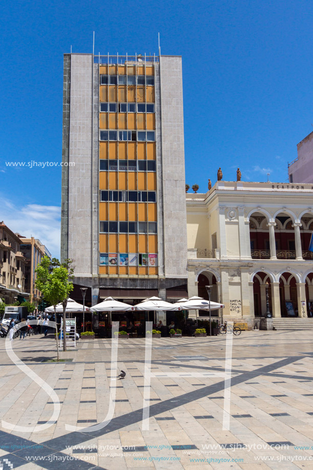 PATRAS, GREECE MAY 28, 2015: Panoramic view of King George I Square in Patras, Peloponnese, Western Greece