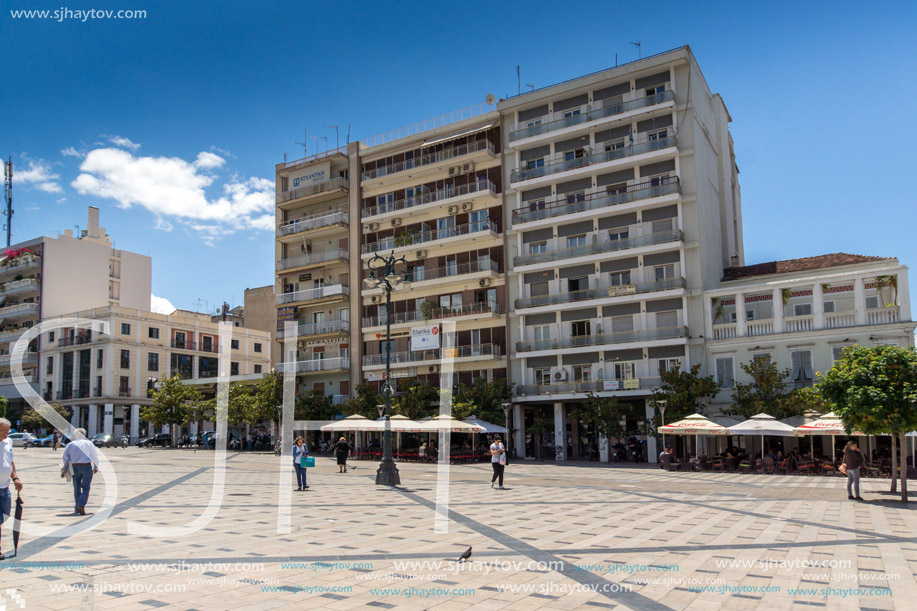 PATRAS, GREECE MAY 28, 2015: Panoramic view of King George I Square in Patras, Peloponnese, Western Greece