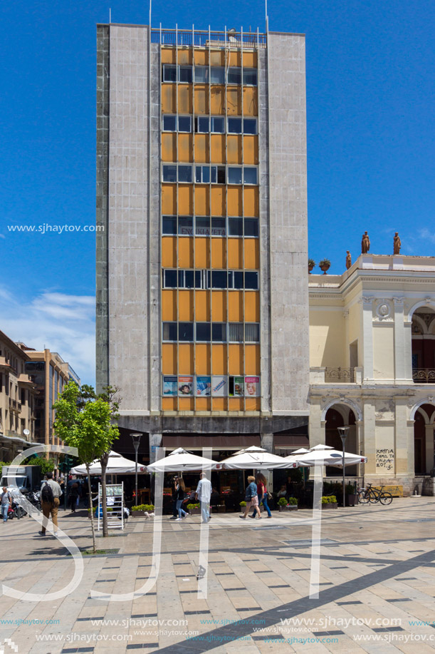 PATRAS, GREECE MAY 28, 2015: Panoramic view of King George I Square in Patras, Peloponnese, Western Greece