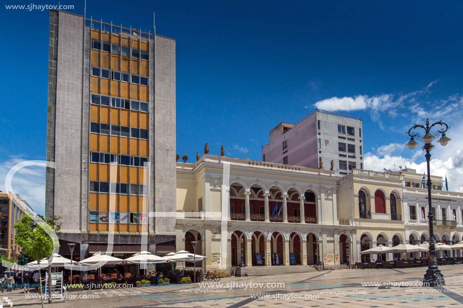 PATRAS, GREECE MAY 28, 2015: Panoramic view of King George I Square in Patras, Peloponnese, Western Greece